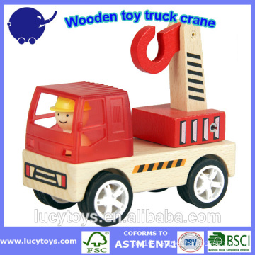 wooden vehicles kids toy truck crane